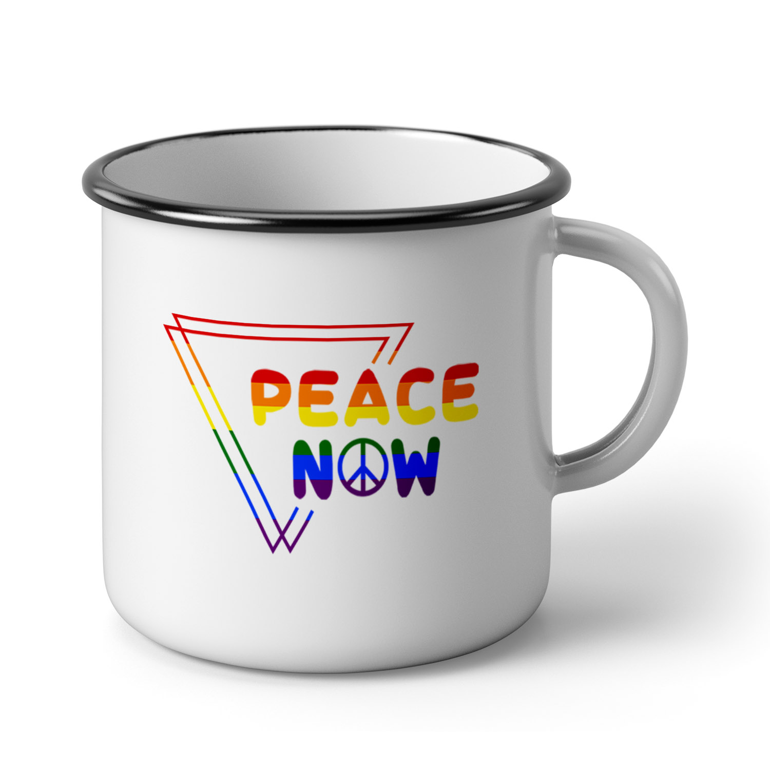 Soli-Emaille-Becher »peace now«