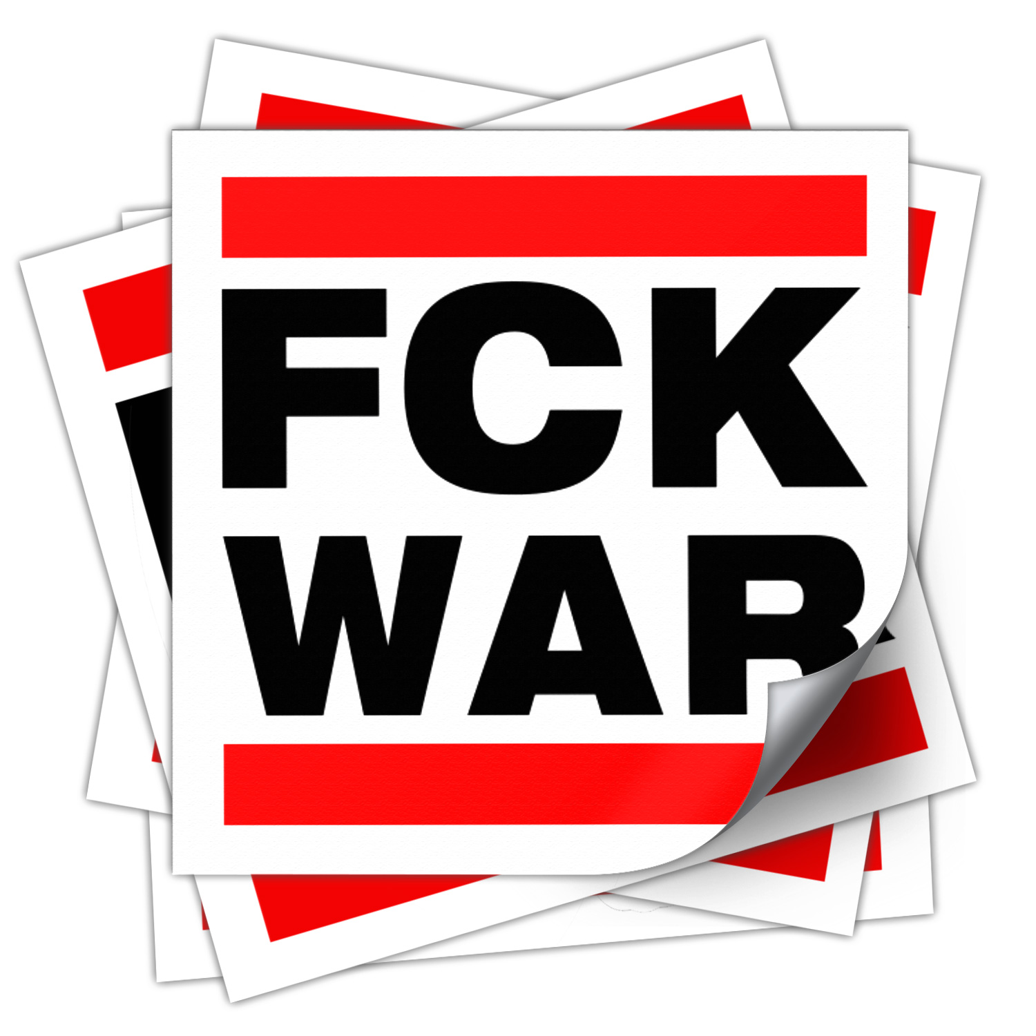 Aufkleber »FCK WAR« (10,5 x 10,5 cm)